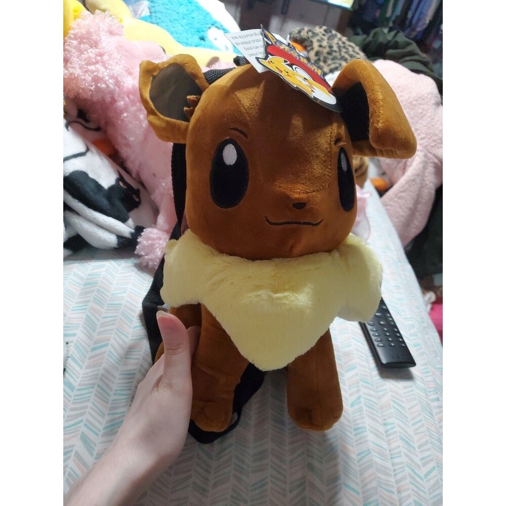 NEW WITH TAG POKEMON EEVEE ZIPPER 13” PLUSH BACKPACK